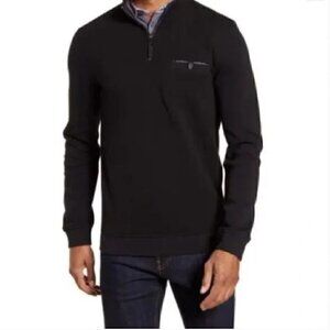 Mens Ted Baker Cotton Modal Blend Half Zip Funnel Neck Newbevy Pullover